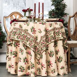 April Cornell Tablecloth Holly Berry 36x36 NWT